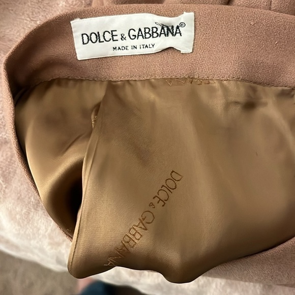 DOLCE & GABBANA Size 6 (42 IT) Wool PENCIL SKIRT Camel - Picture 5 of 7